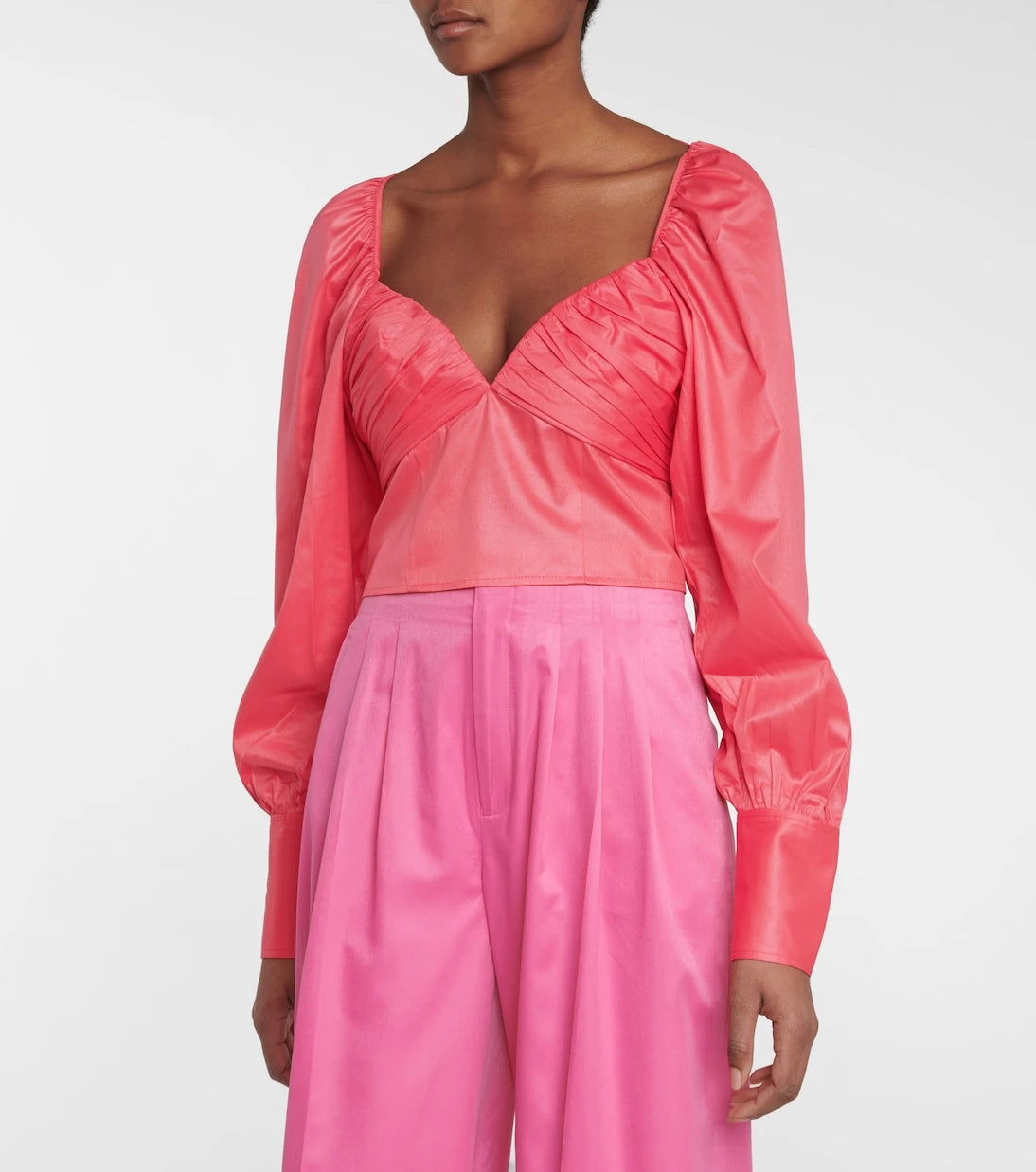 Rotate - Joni cropped taffeta top