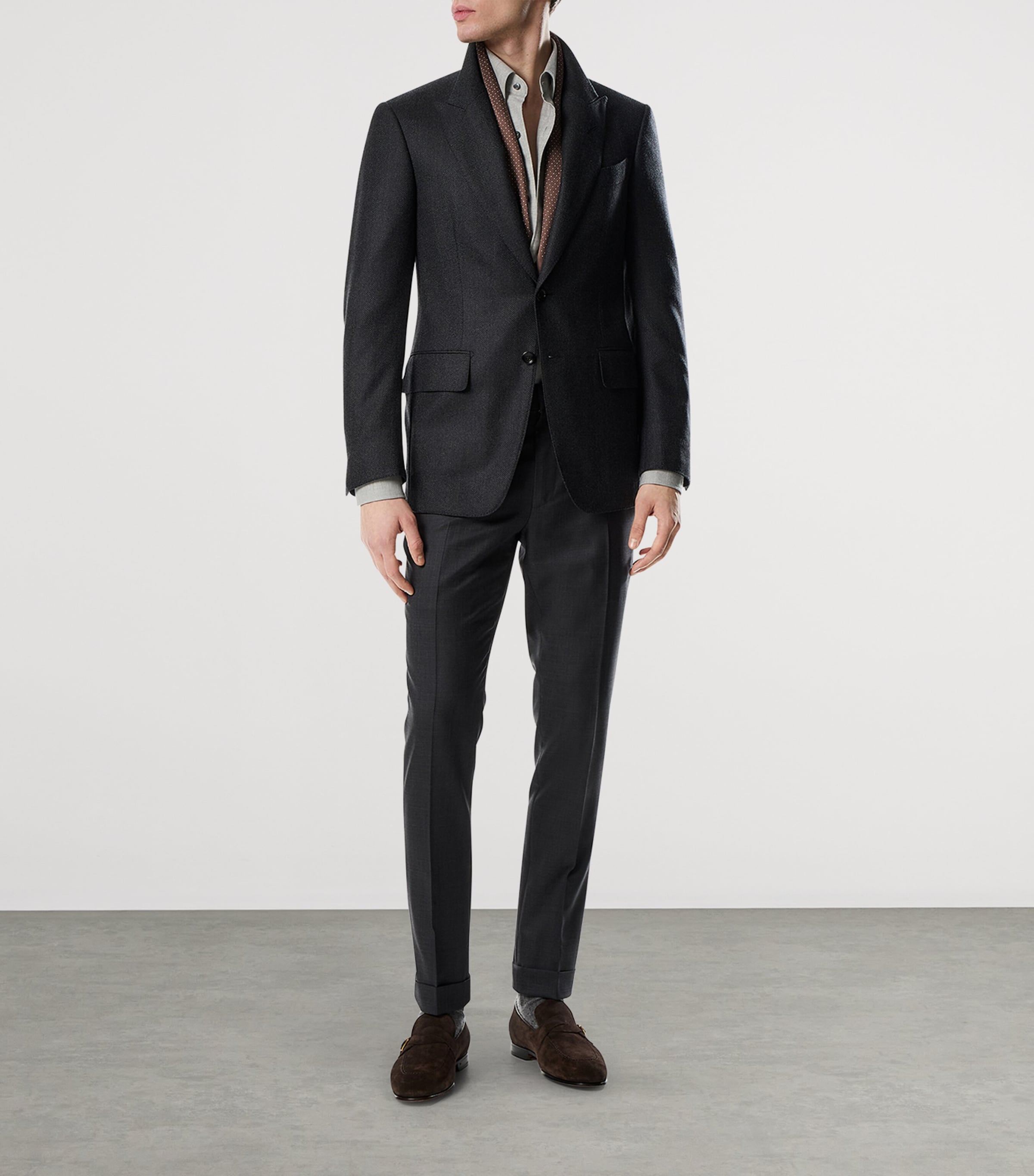 TOM FORD Grey Virgin Wool Shelton Blazer