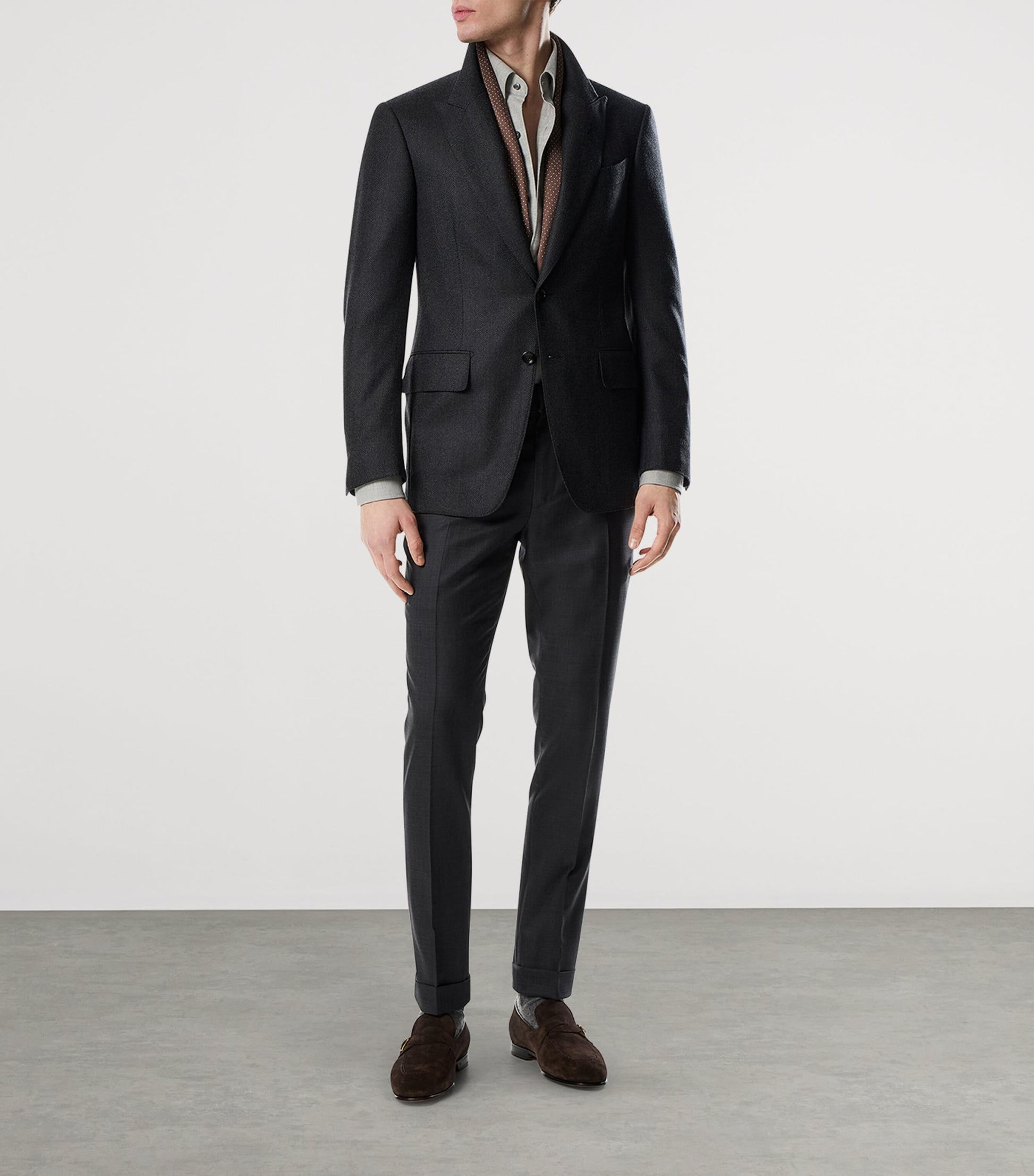 TOM FORD Grey Virgin Wool Shelton Blazer