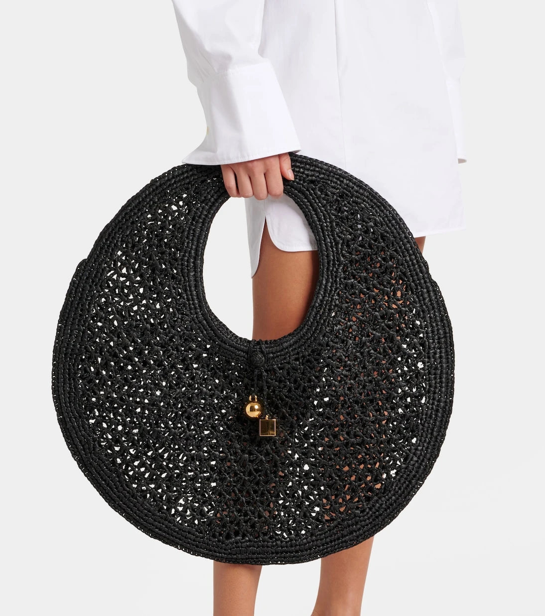 Jacquemus - Le Rond Spiaggia raffia tote bag