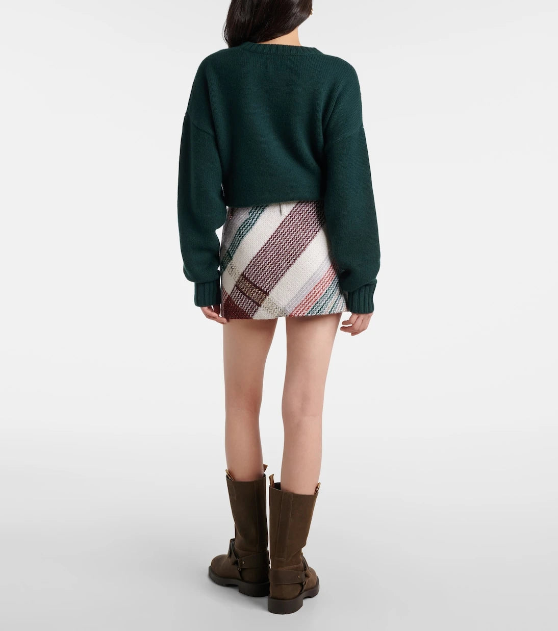 Missoni - تنورة قصيرة بنقشة الزجزاج من مزيج الصوف والقطن