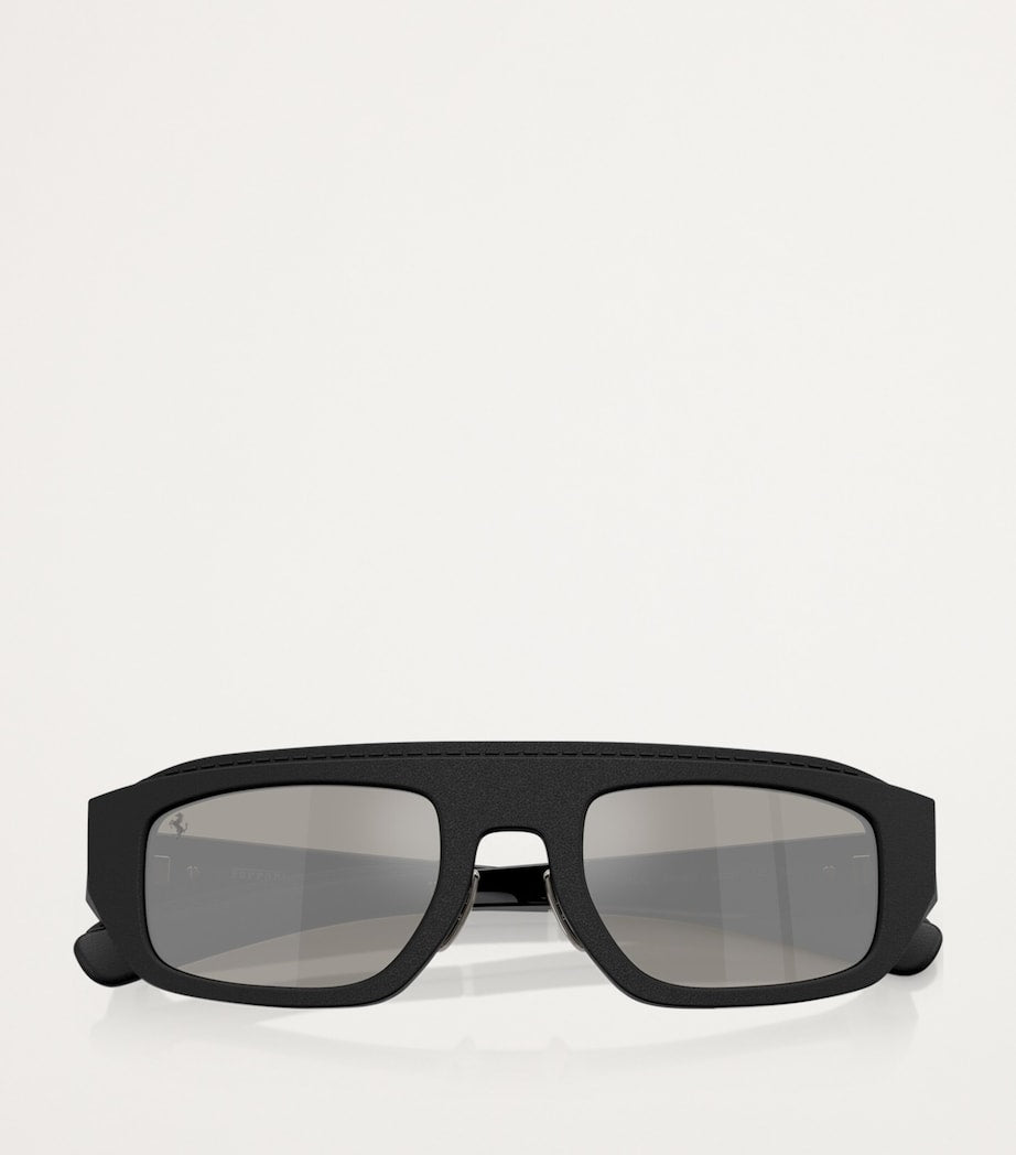 Ferrari Black Acetate Pillow Sunglasses
