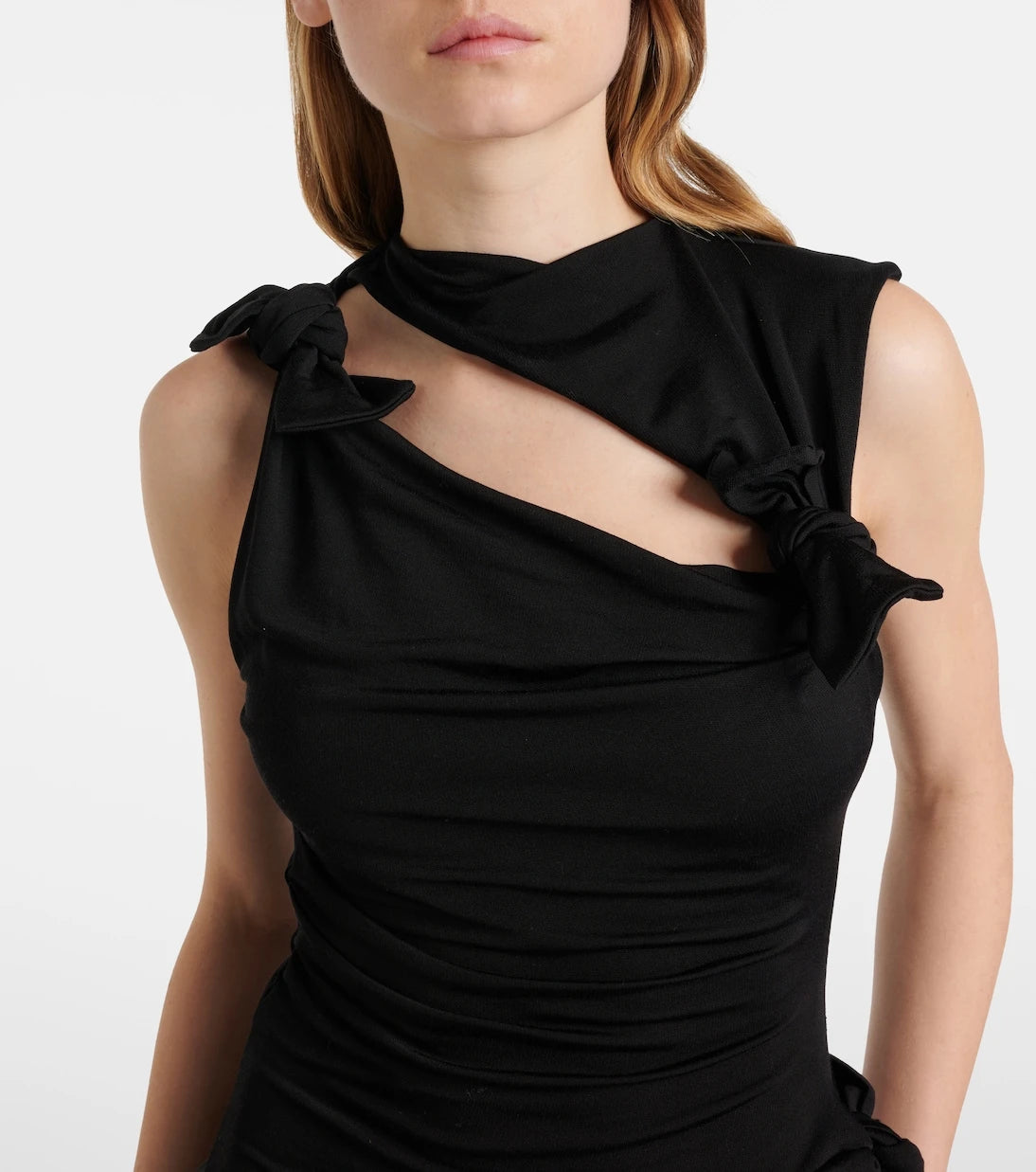 Acne Studios - Enouk asimetrik drapeli midi elbise