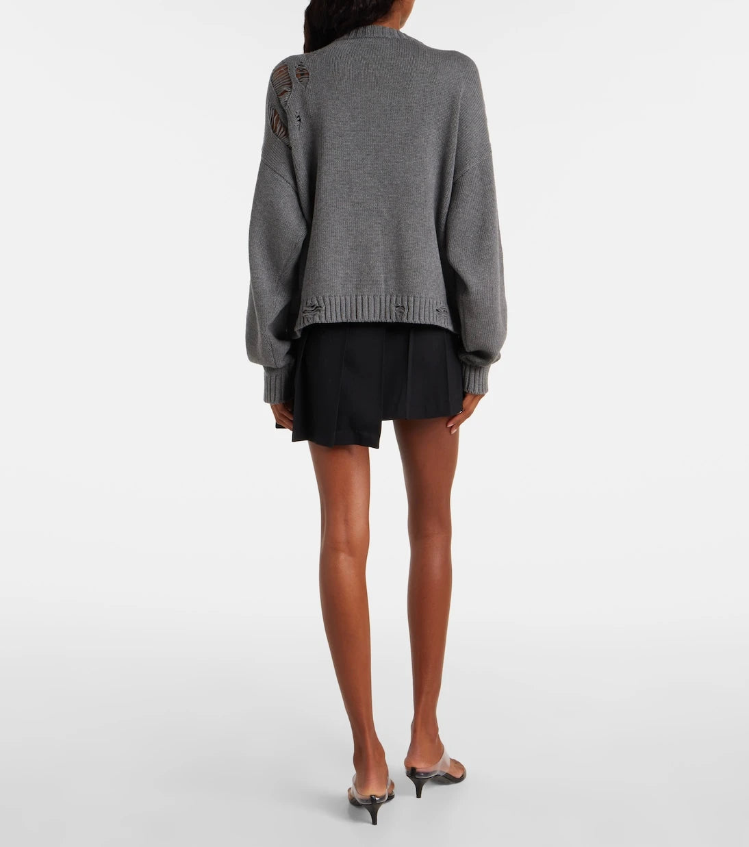 Area - Distressed cotton and cashmere cardigan