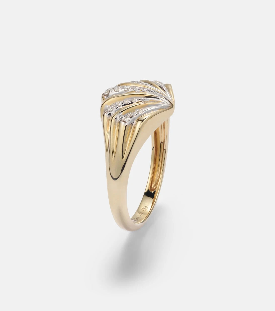 Yvonne Léon - Baby Chevalière 9kt ring with diamonds
