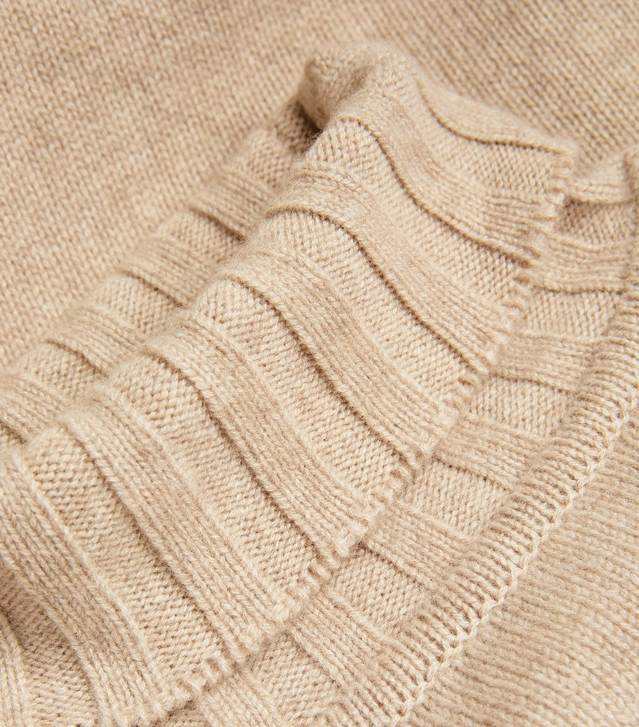 Beige Cashmere Rollneck Sweater
