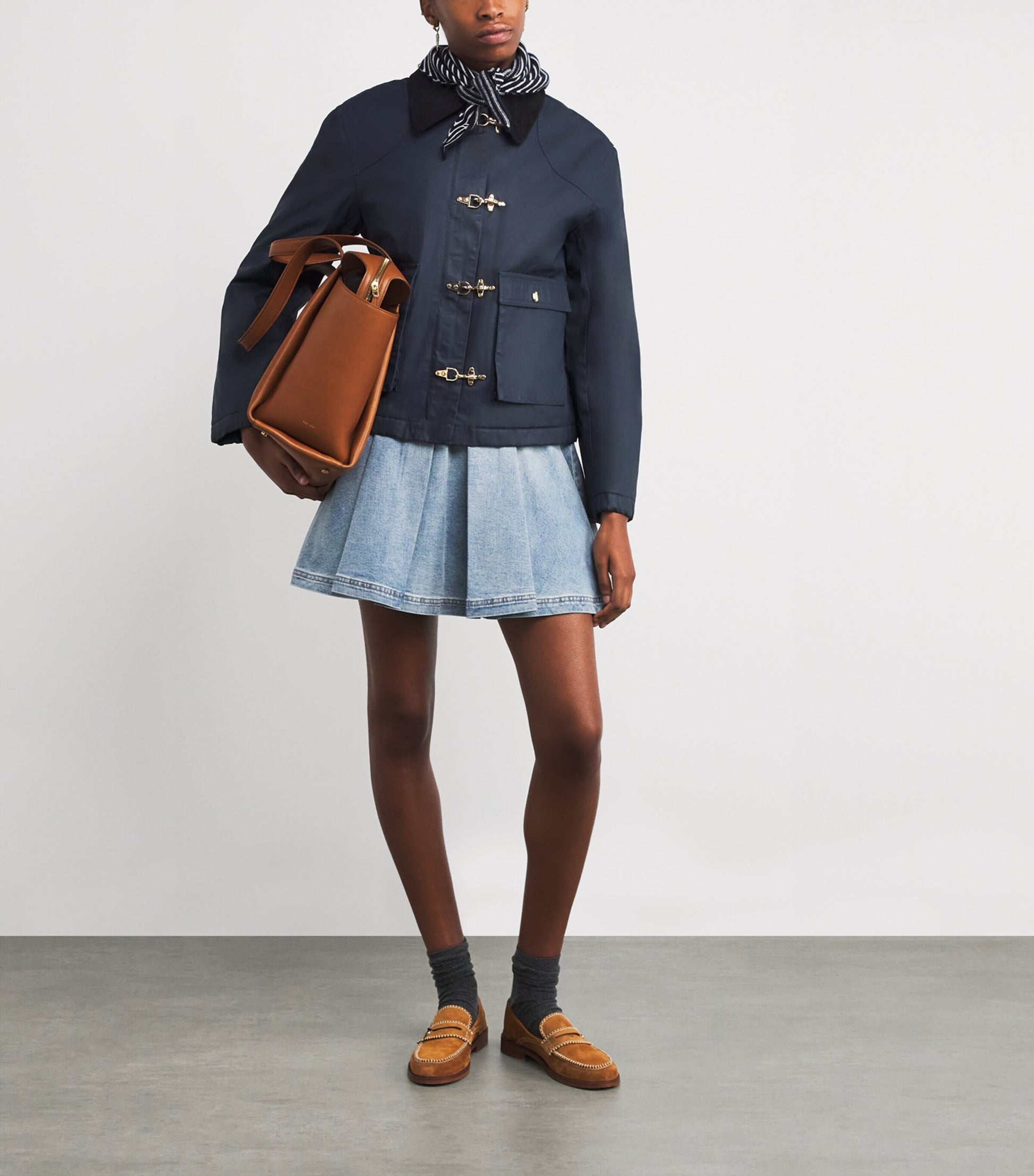 Claudie Pierlot Blue Waxed Cotton Parka