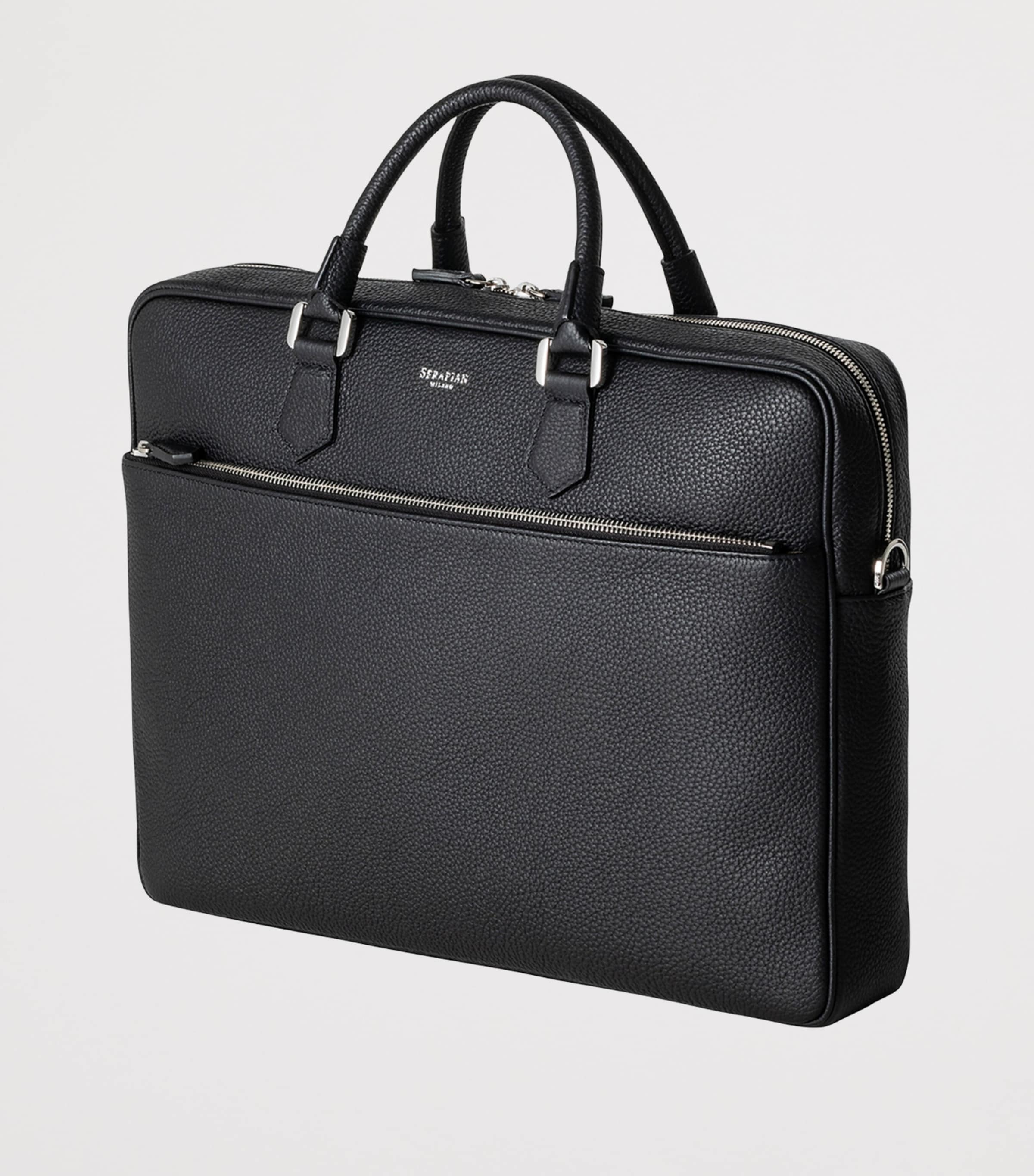 Slim Cachimere Leather Briefcase