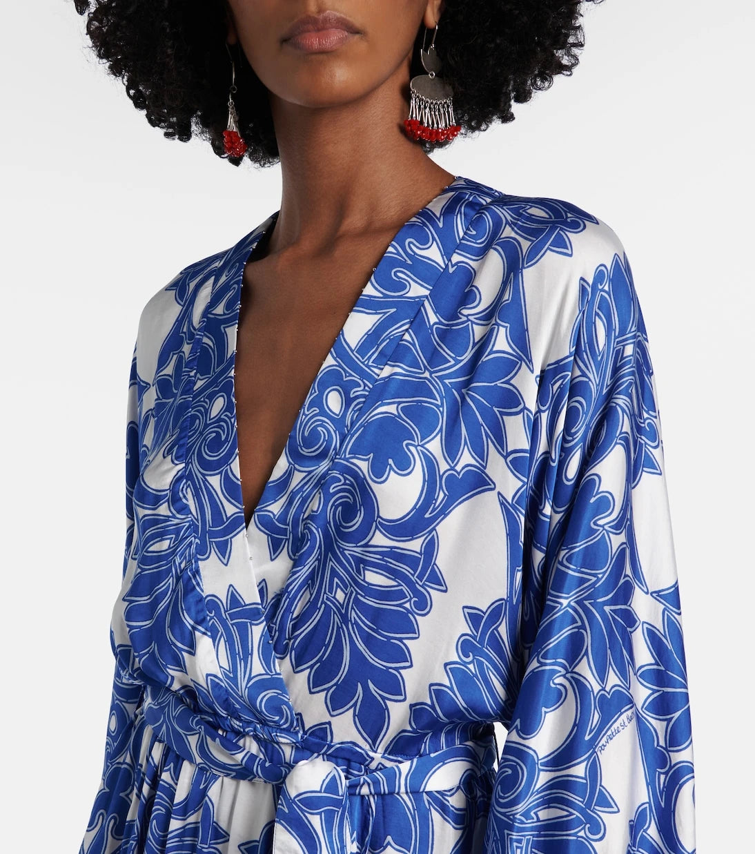 Poupette St Barth - Kristen printed satin maxi dress