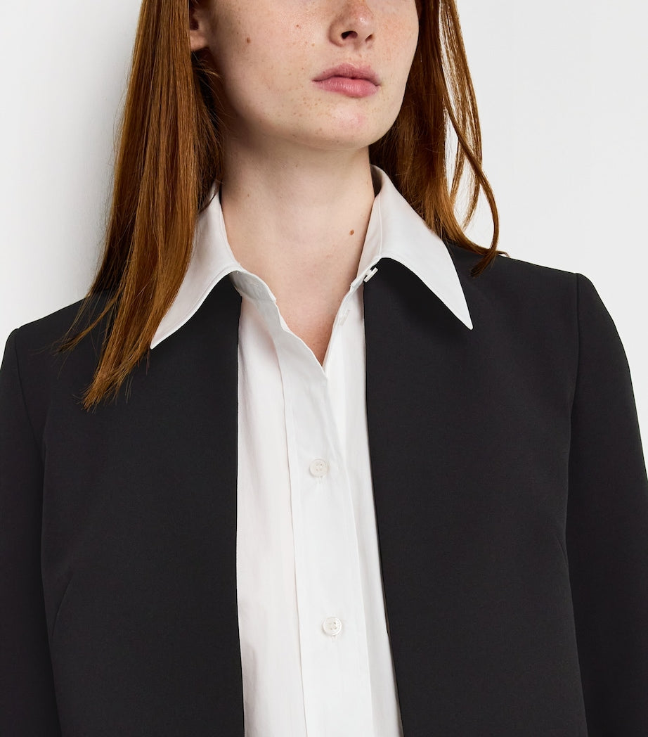 Stretch-Sable Cropped Jacket BLACK