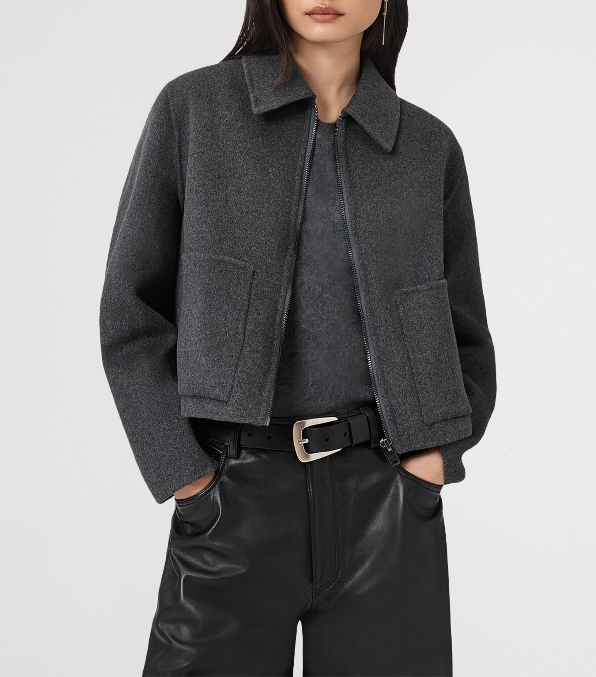 Wool-Blend Seannah Jacket CHARCOAL GREY