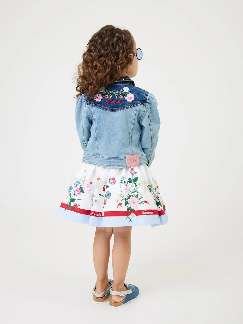 Monnalisa - Embroidered denim jacket