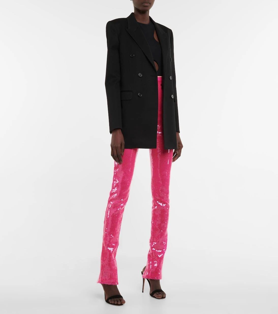 David Koma - Sequined high-rise slim pants