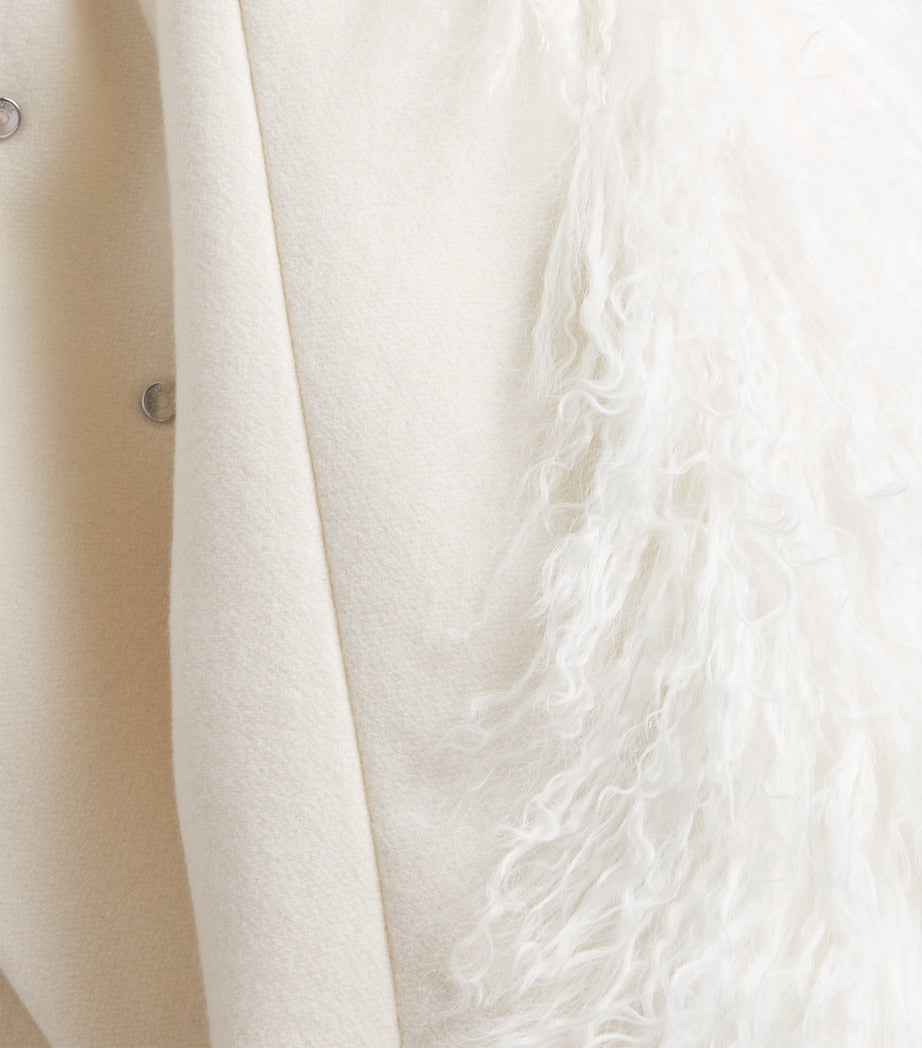 Virgin Wool Boa Coat 110 OFF-WHITE