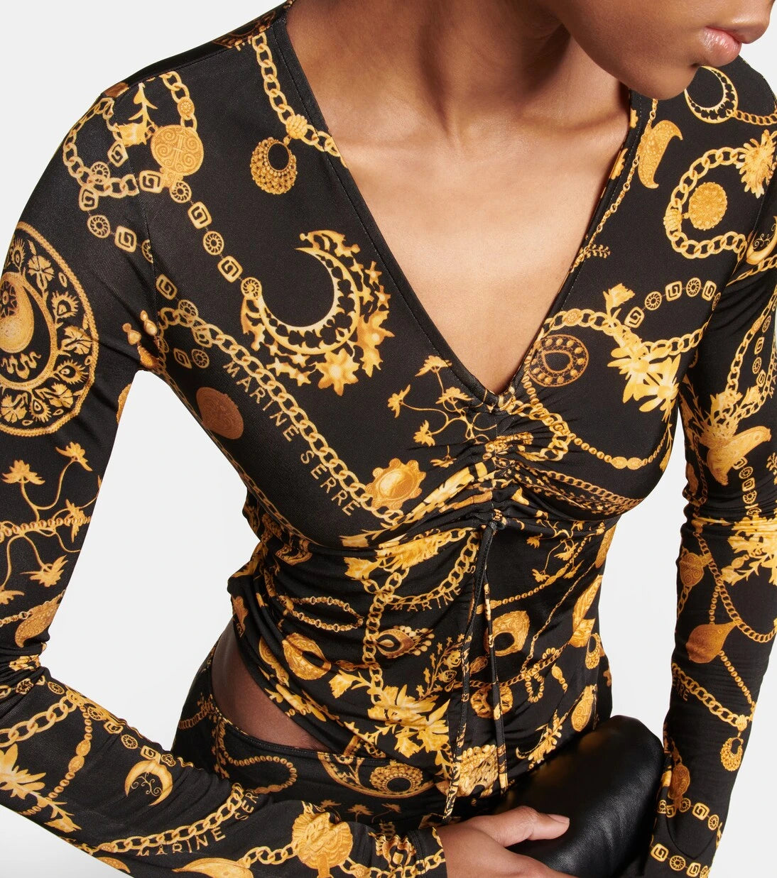 Marine Serre - Printed ruched top
