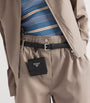 Prada Black Saffiano Leather Belt with Pouch