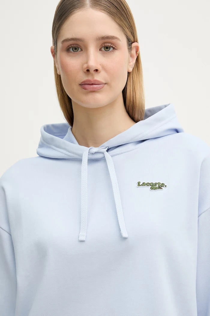 Lacoste kapüşonlu kadın pamuklu sweatshirt