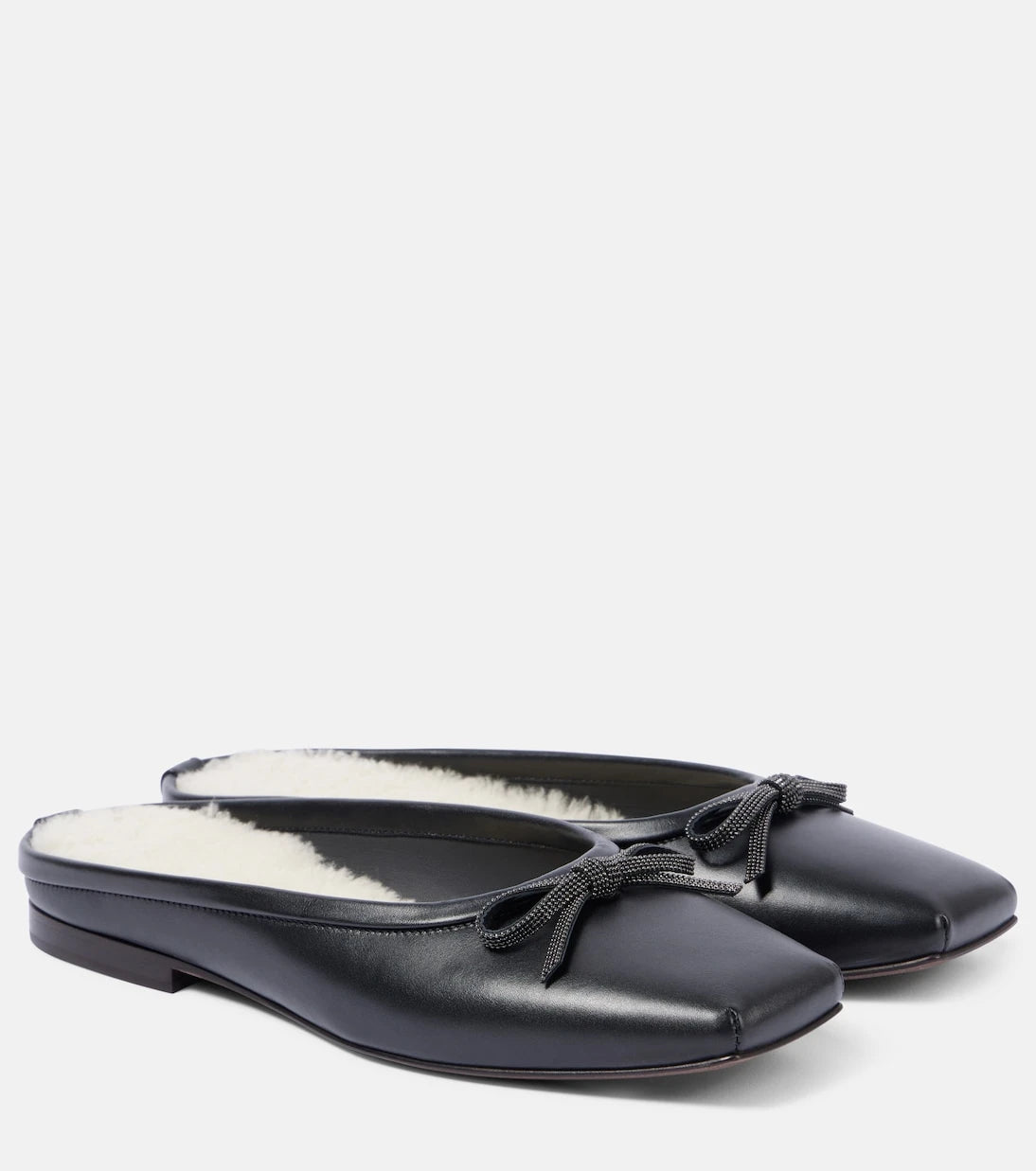 Brunello Cucinelli - Monili shearling-lined leather mules