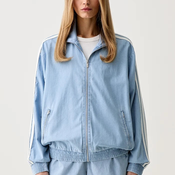 adidas Originals kadın denim fermuarlı sweatshirt