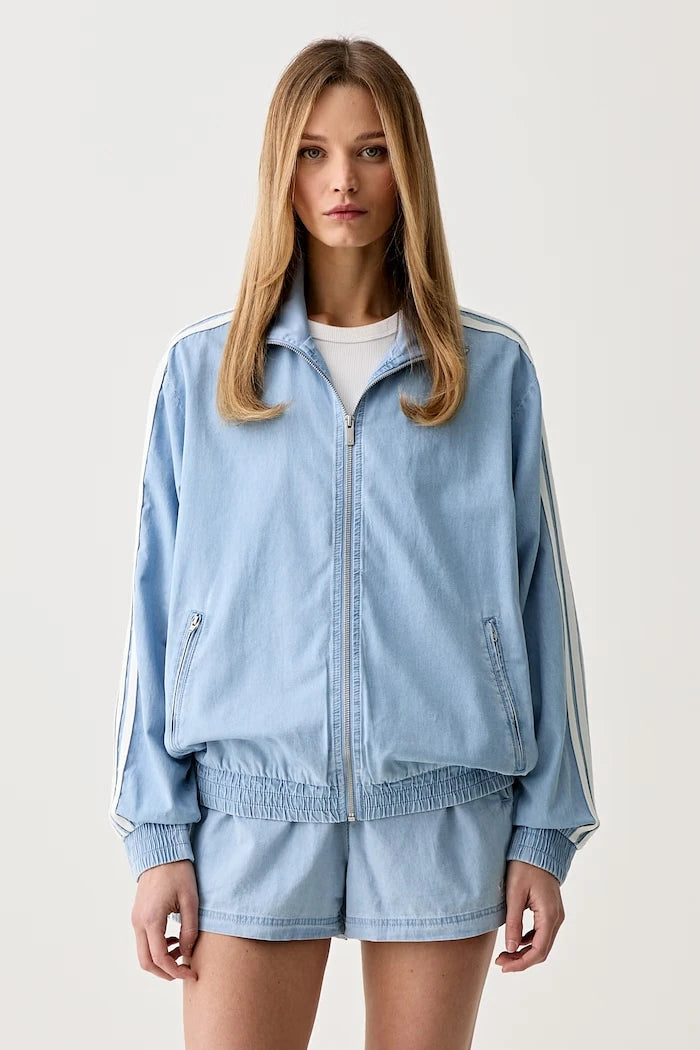 adidas Originals kadın denim fermuarlı sweatshirt
