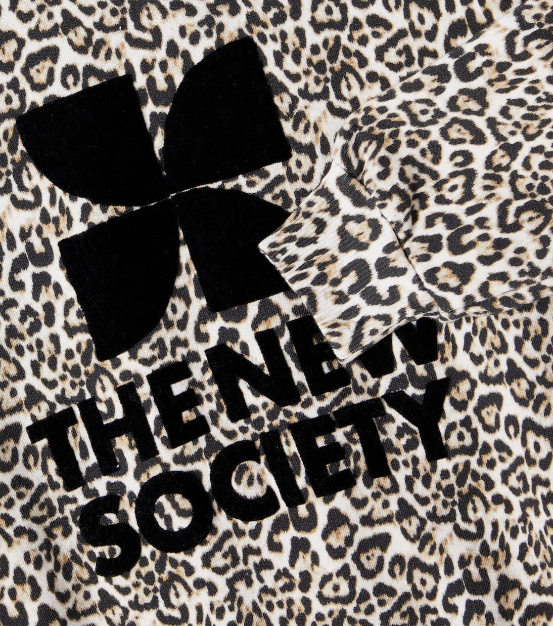 The New Society - سويت شيرت قطني بشعار بطبعة الفهد