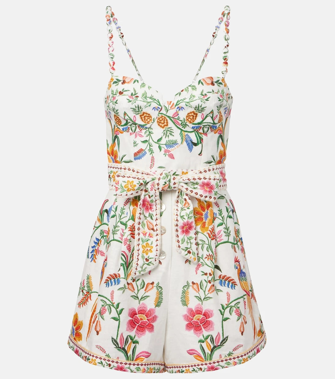 Farm Rio - Delicate Forest floral linen romper