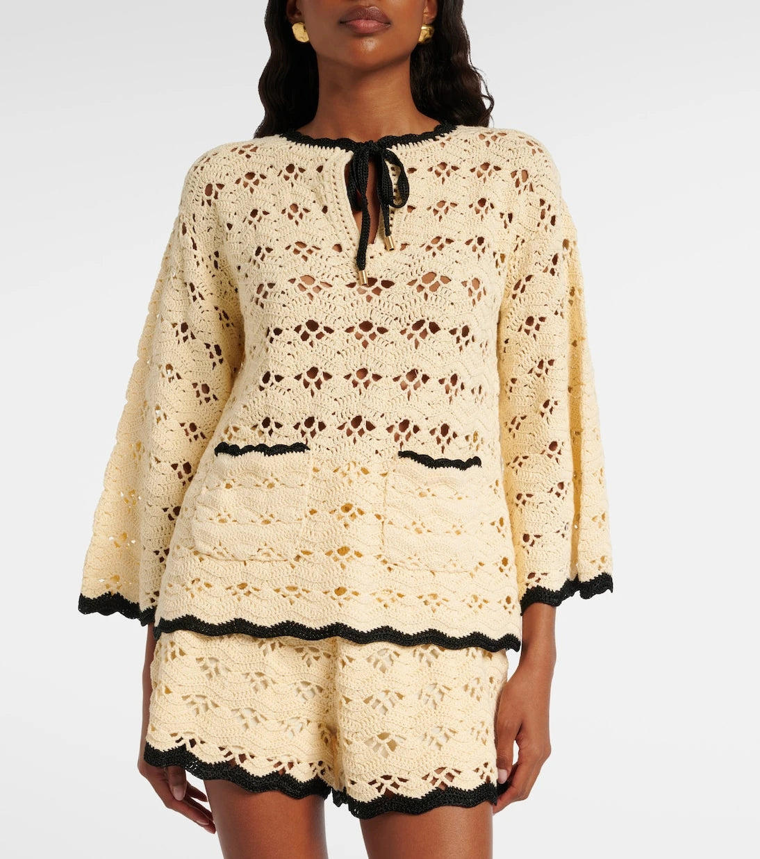 Zimmermann - Aster crochet cotton top