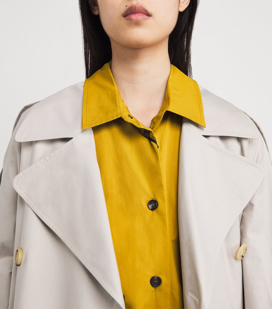 Yellow Cotton Midi Shirt Dress