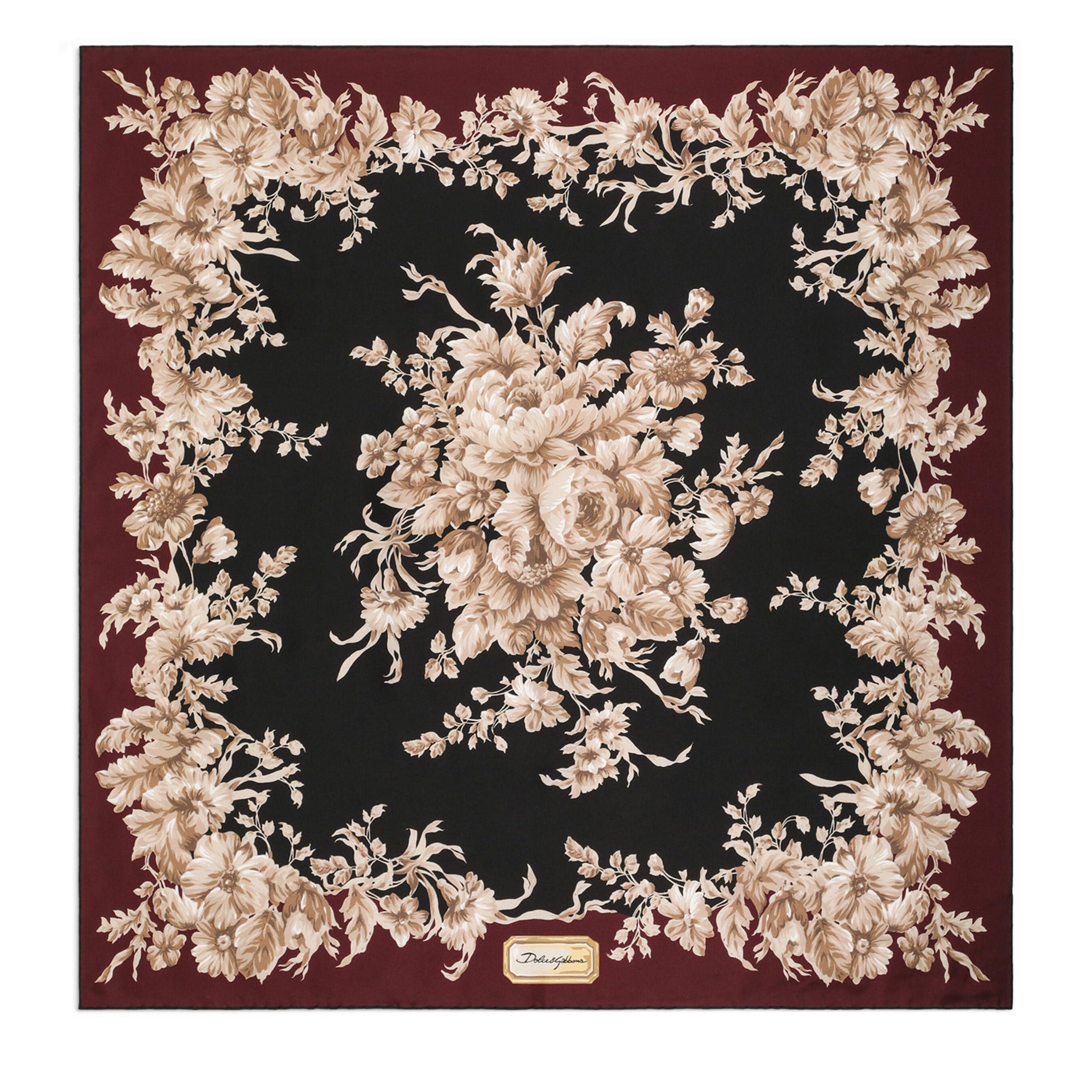 Multi Silk Floral Foulard Scarf