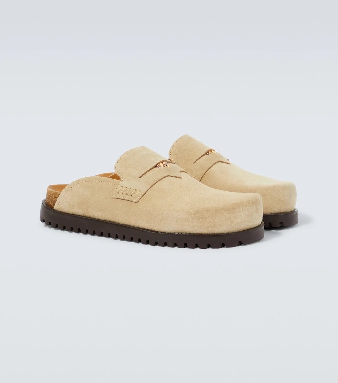 Versace - Medusa suede clogs