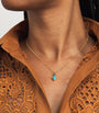 Yellow Gold and Topaz Blue Heart Necklace