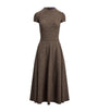 Ralph Lauren Collection Brown Wool Tick-Weave Margaret Midi Dress
