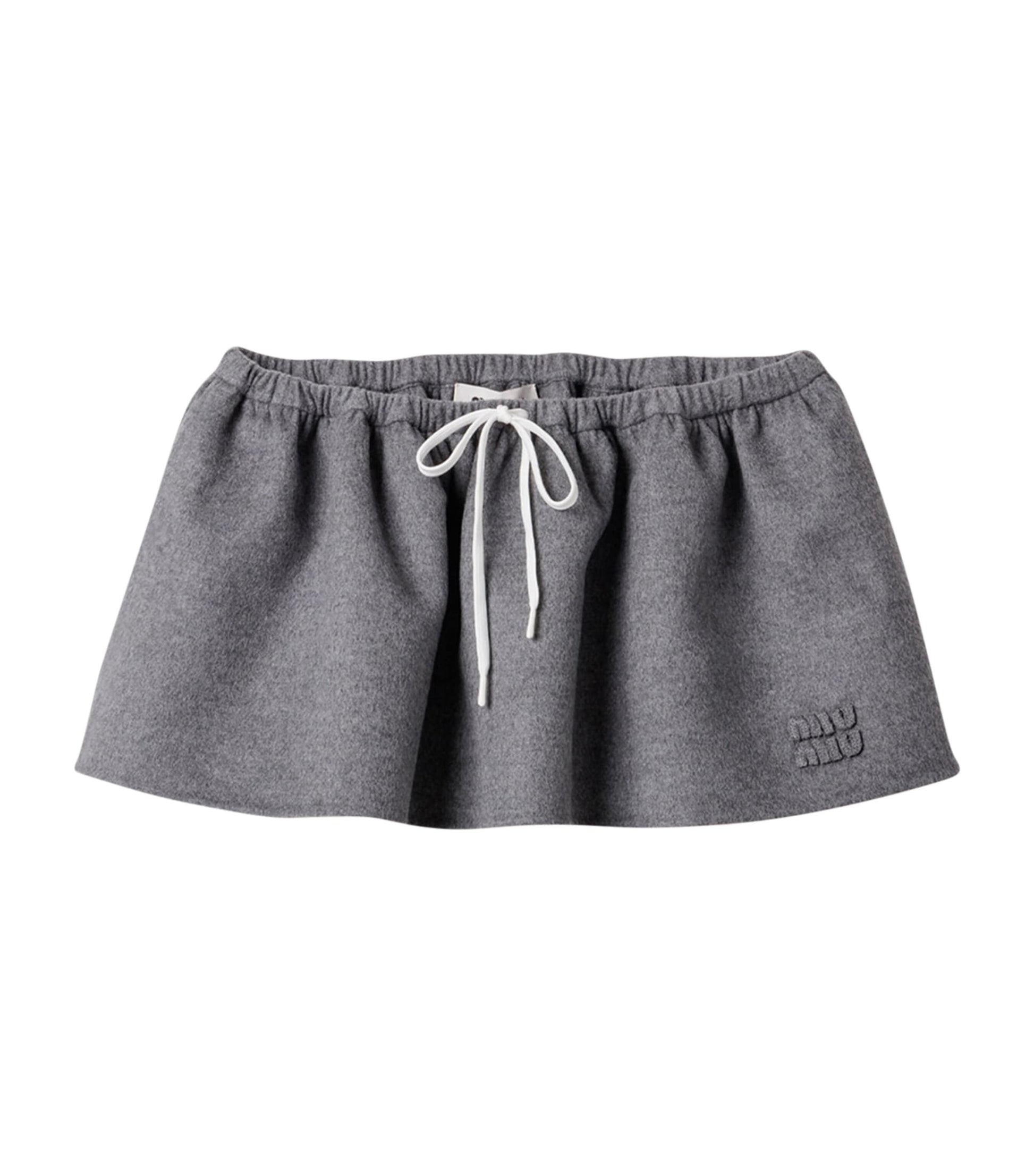 Grey Wool-Cashmere Mini Skirt