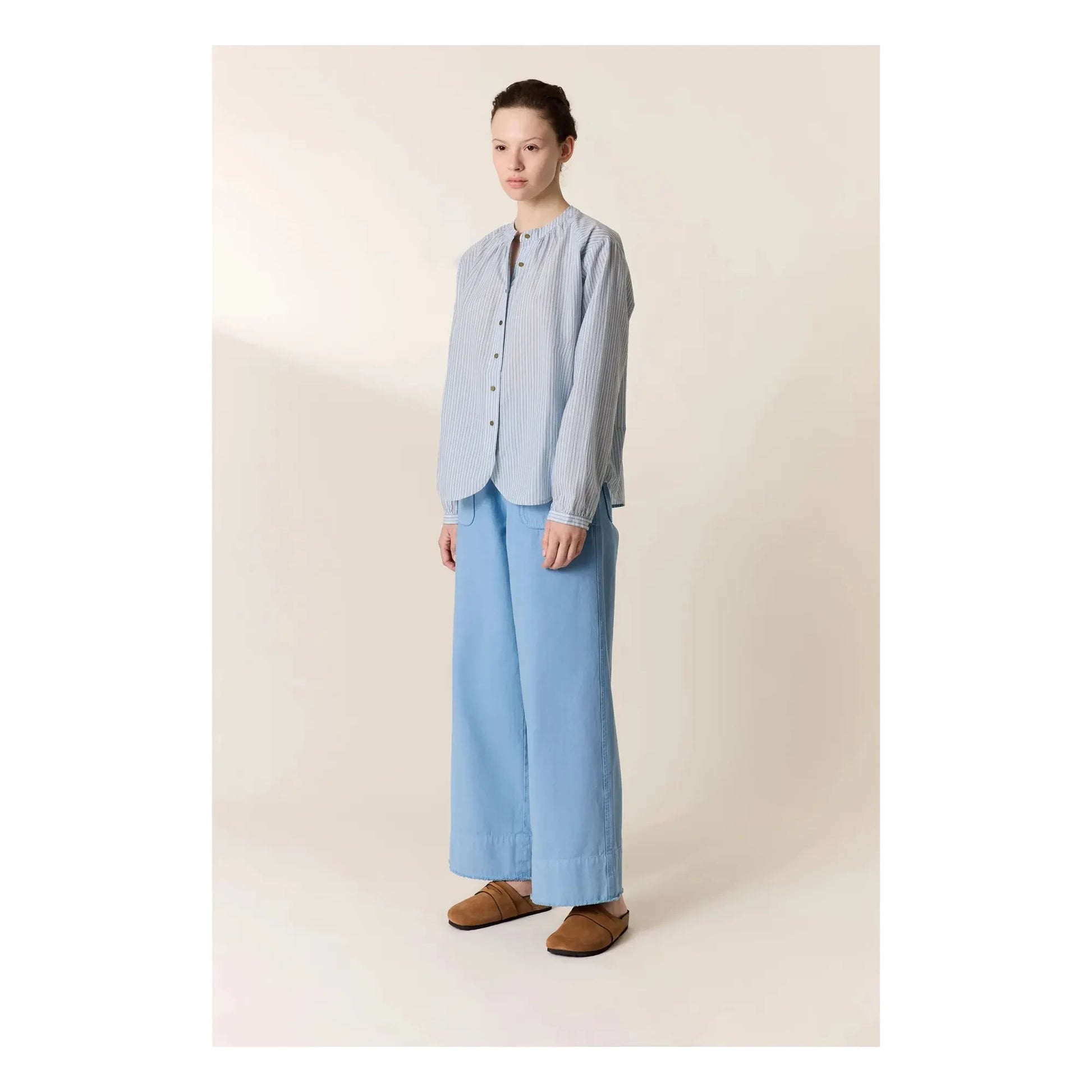 Leon & Harper - Cirus Stripes Organic Cotton Blouses | Blue