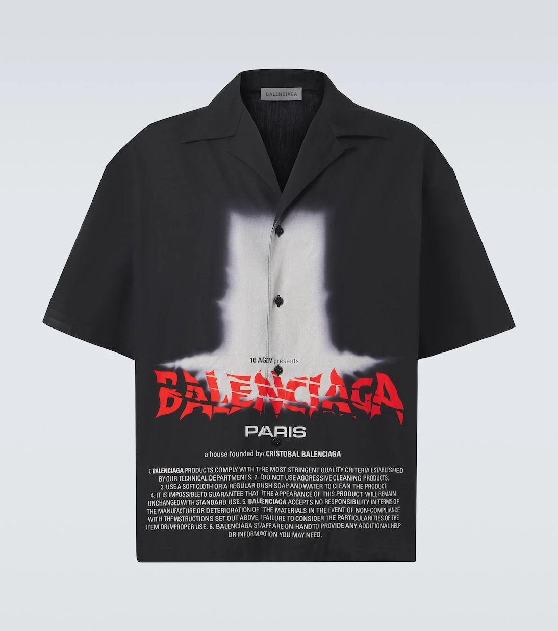 Balenciaga - Printed cotton bowling shirt