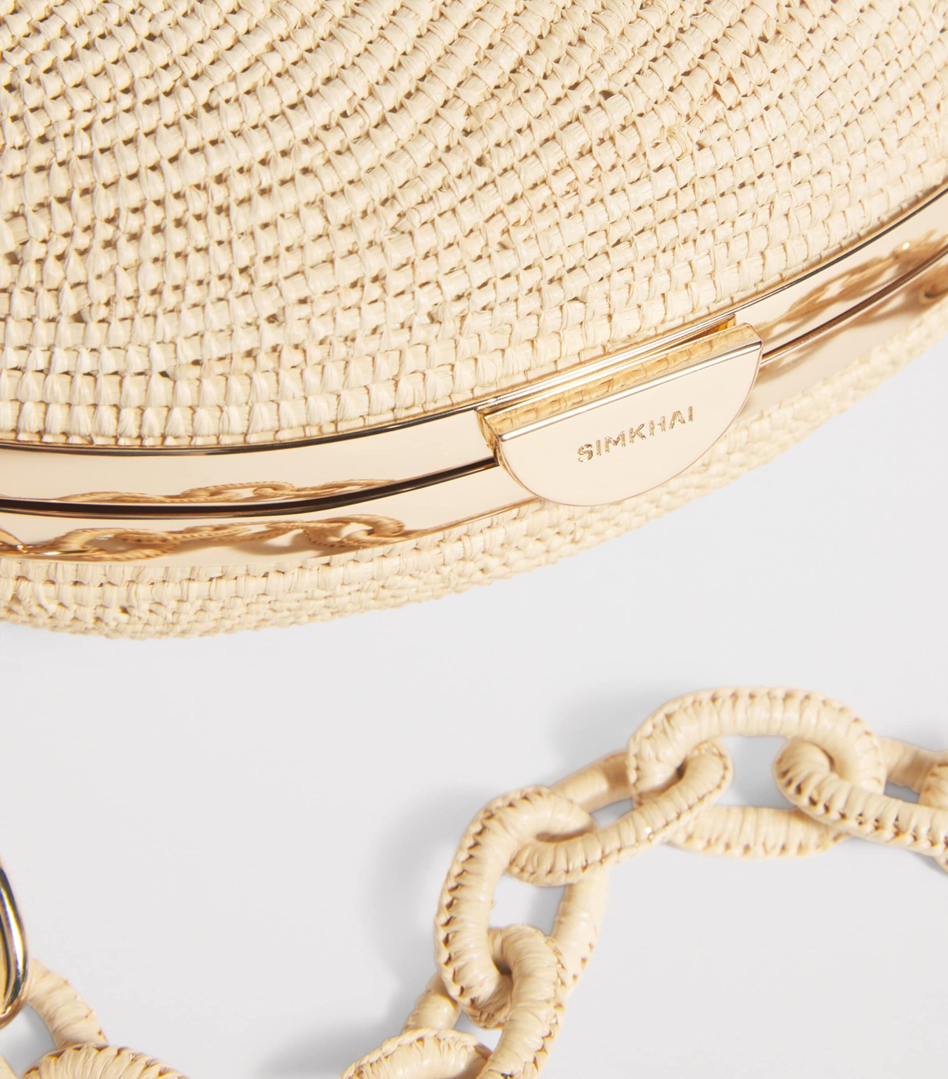Raffia Bridget Oyster Shell Clutch Bag