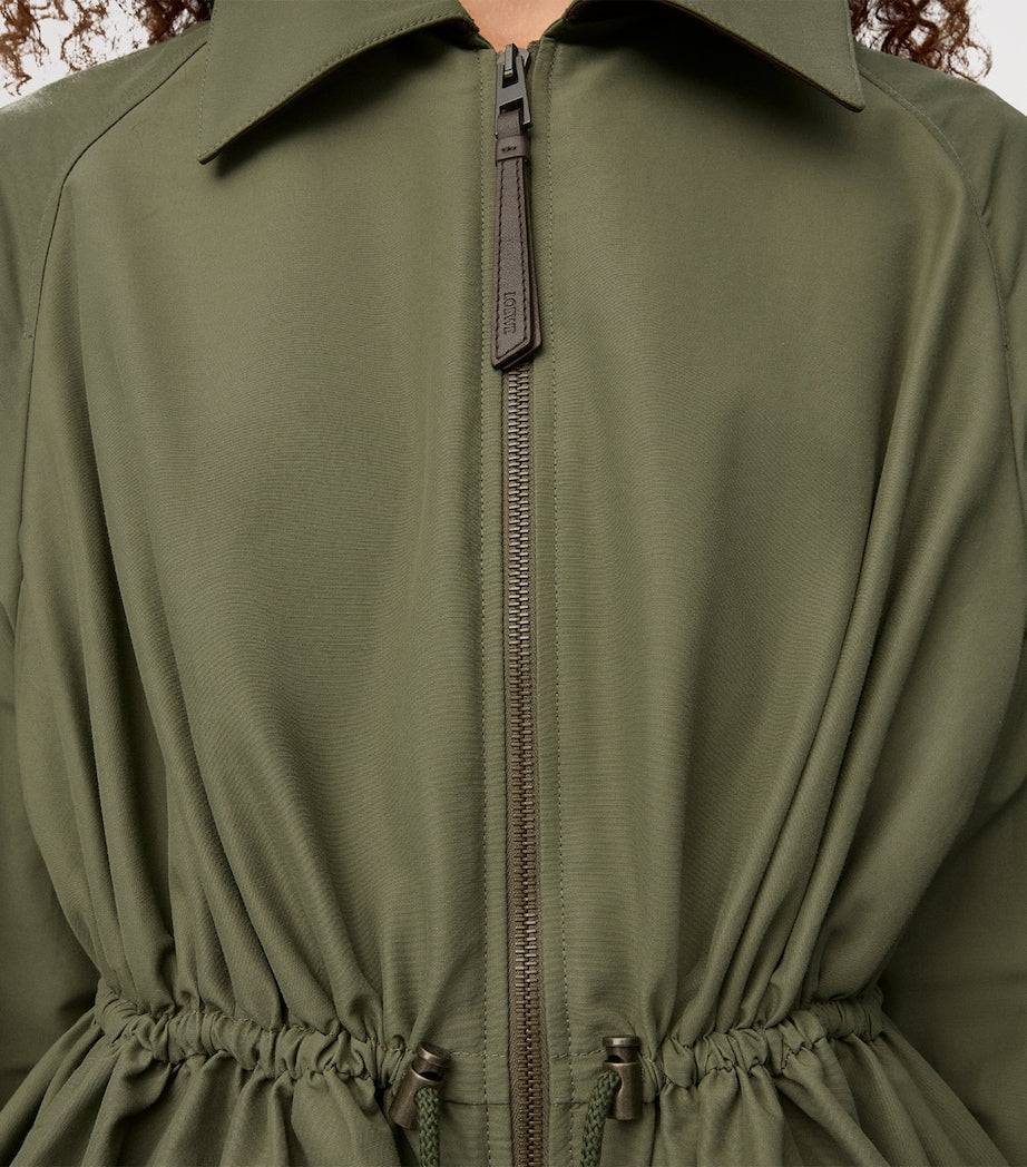 LOEWE Green Cotton Gathered Jacket