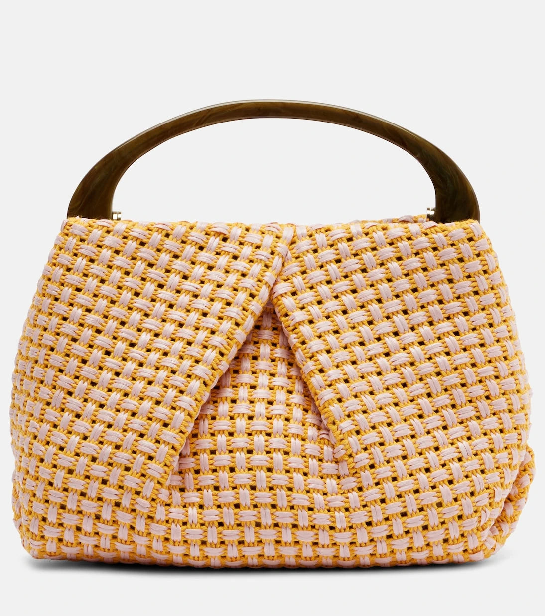 Dries Van Noten - Woven raffia-effect top-handle bag