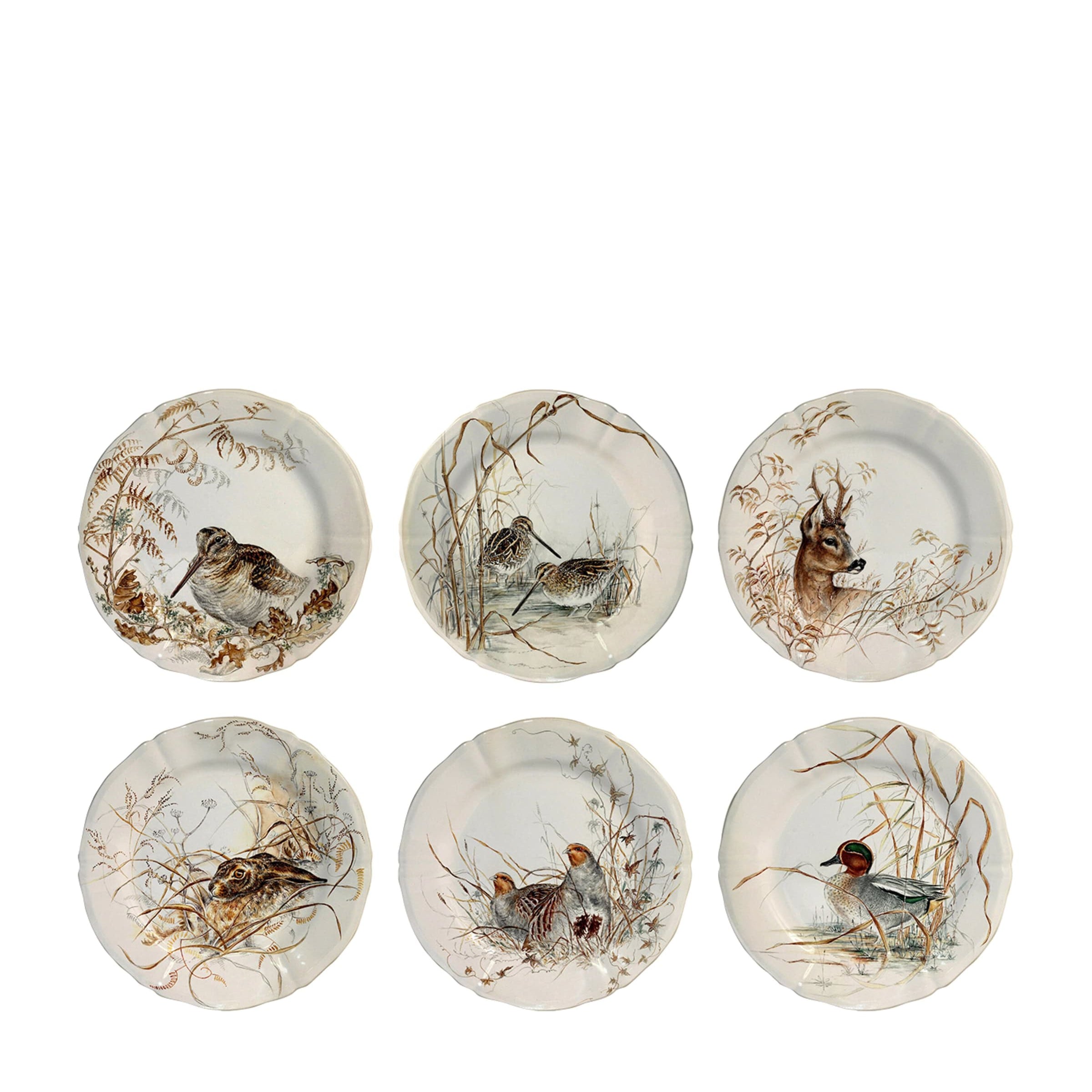 Set of 6 Assorted Sologne Dessert Plates (23cm)