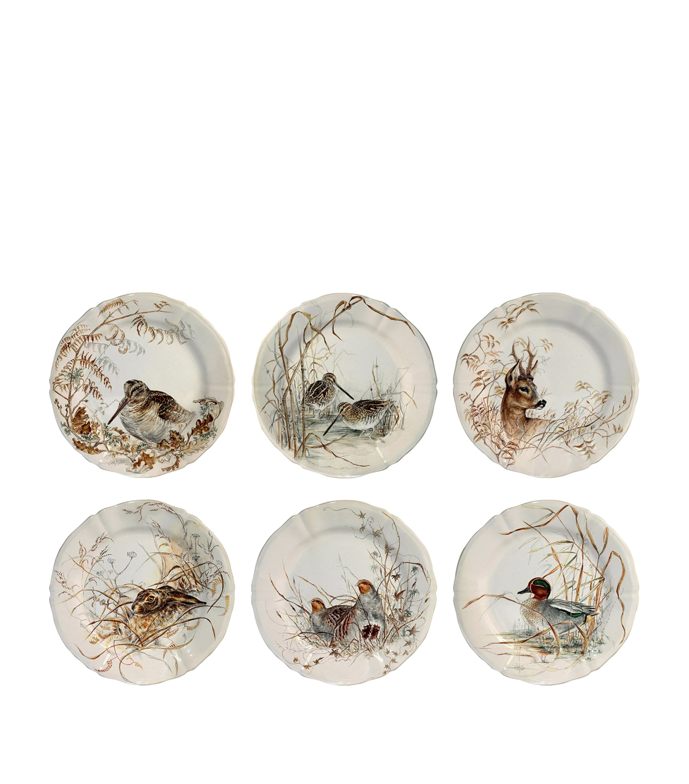 Set of 6 Assorted Sologne Dessert Plates (23cm)