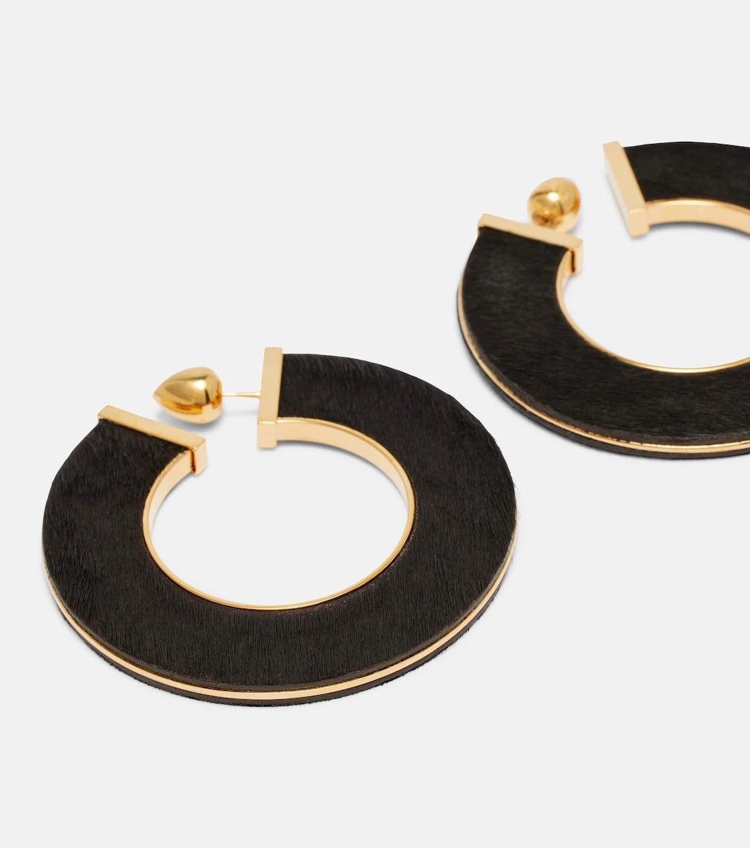 Alaïa - Blade Medium leather hoop earrings