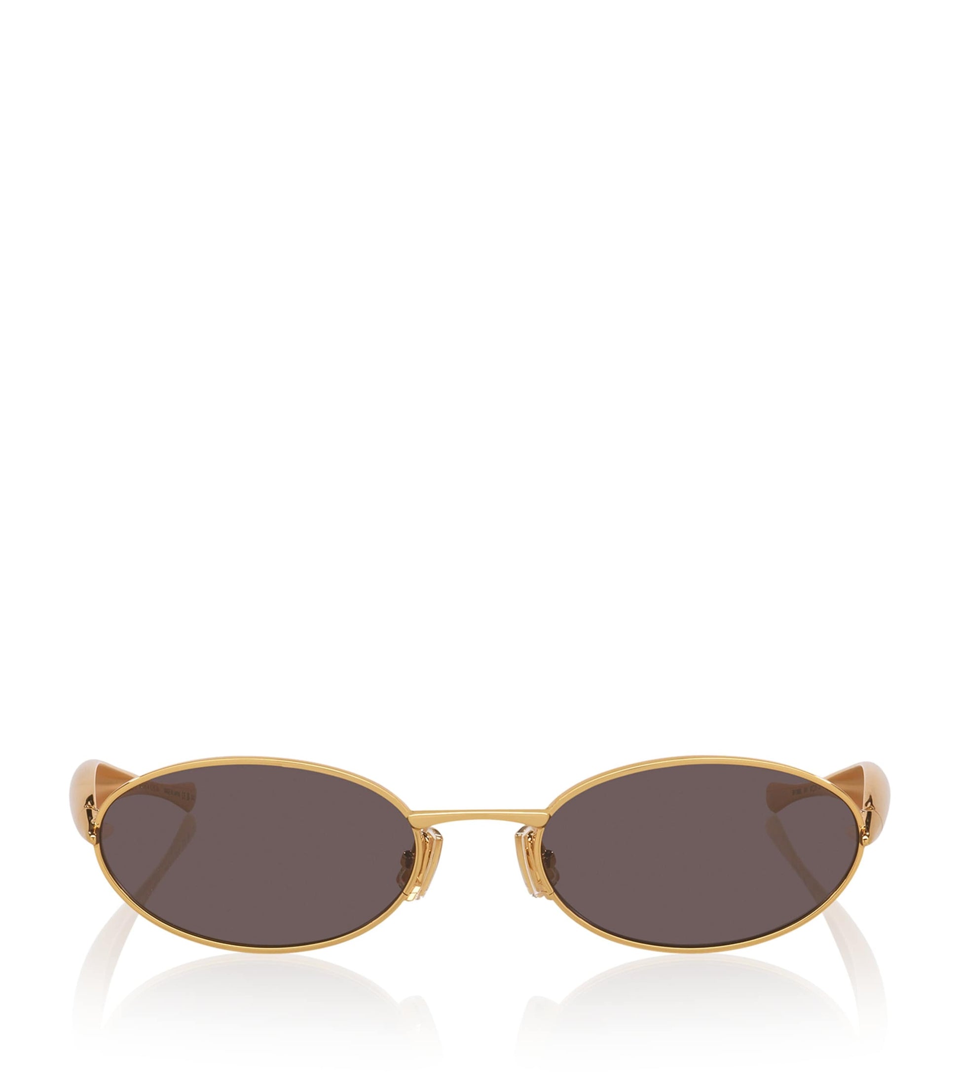 Bottega Veneta Gold Oval Sardine Sunglasses