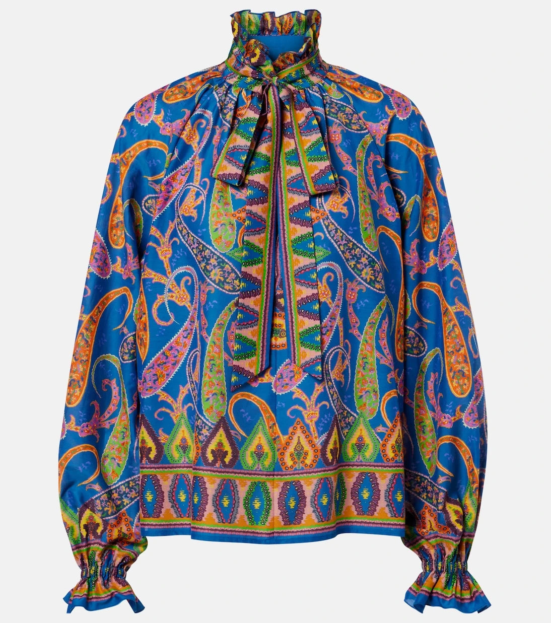 Etro - Printed cotton and silk twill blouse