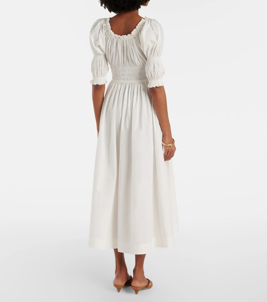 Dôen - Shirred cotton midi dress