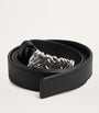 Bottega Veneta Grey Leather Intreccio-Buckle Belt
