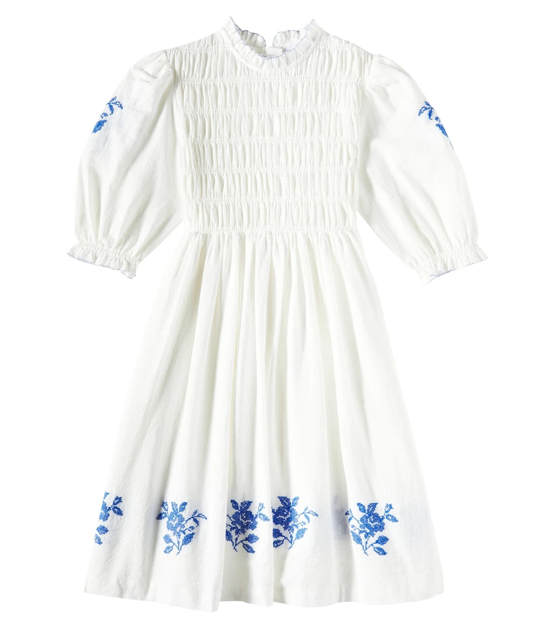 C'era Una Volta - Emmanuelle embroidered smocked cotton dress