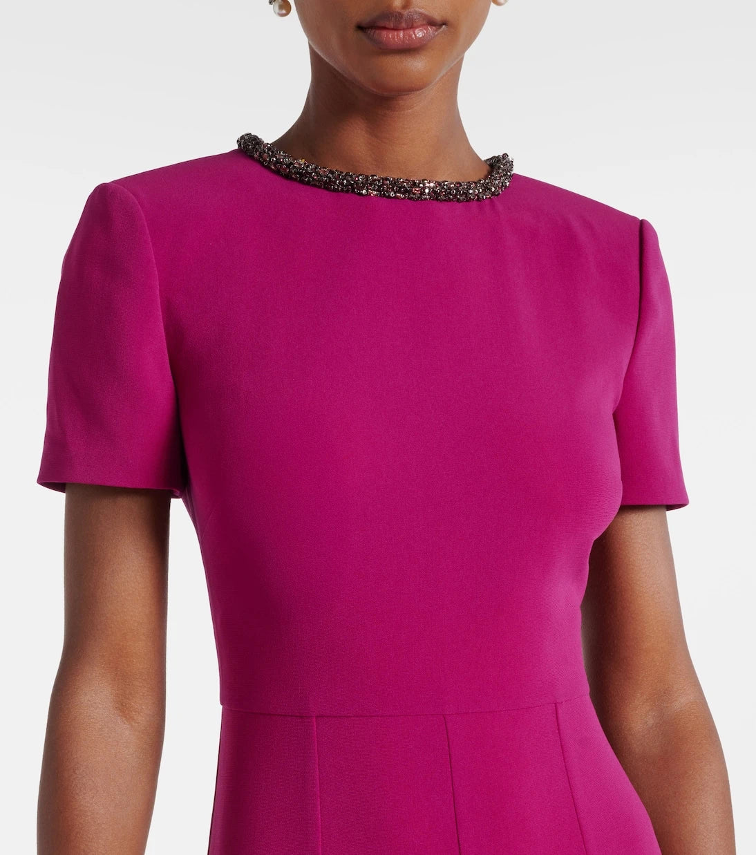 Roland Mouret - Embellished cady midi dress