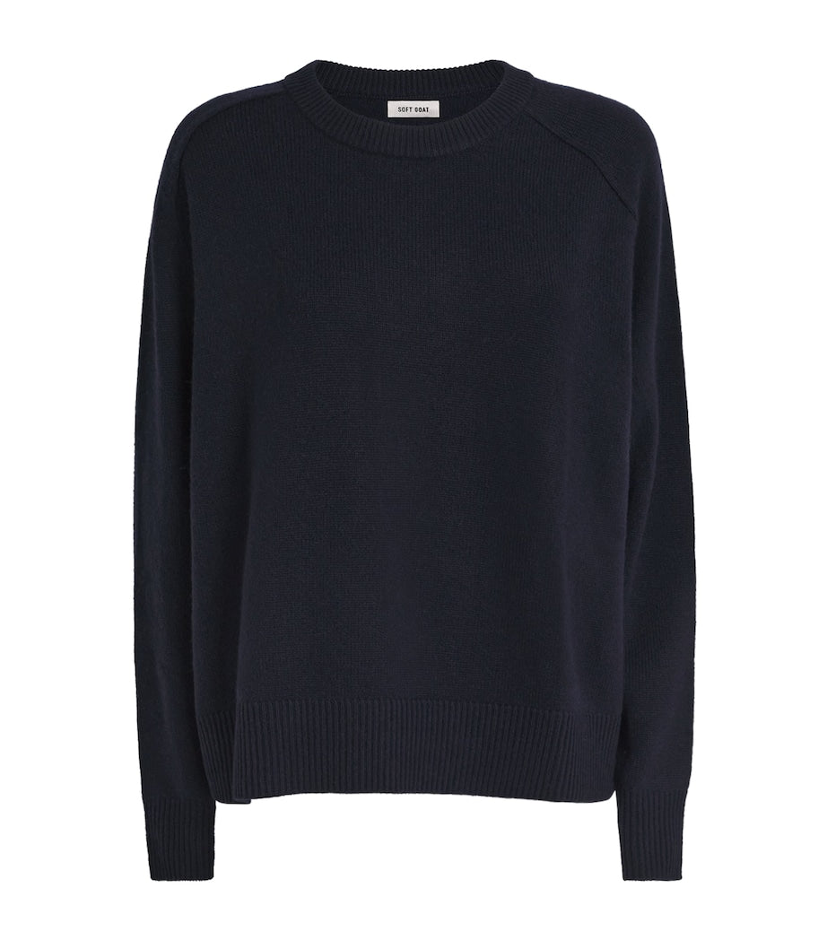 Soft Goat Navy Cashmere Boyfriend Sweater