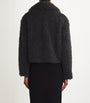 Maje Black Faux-Shearling Cropped Jacket