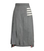 Thom Browne Grey Pleated Midi Skirt